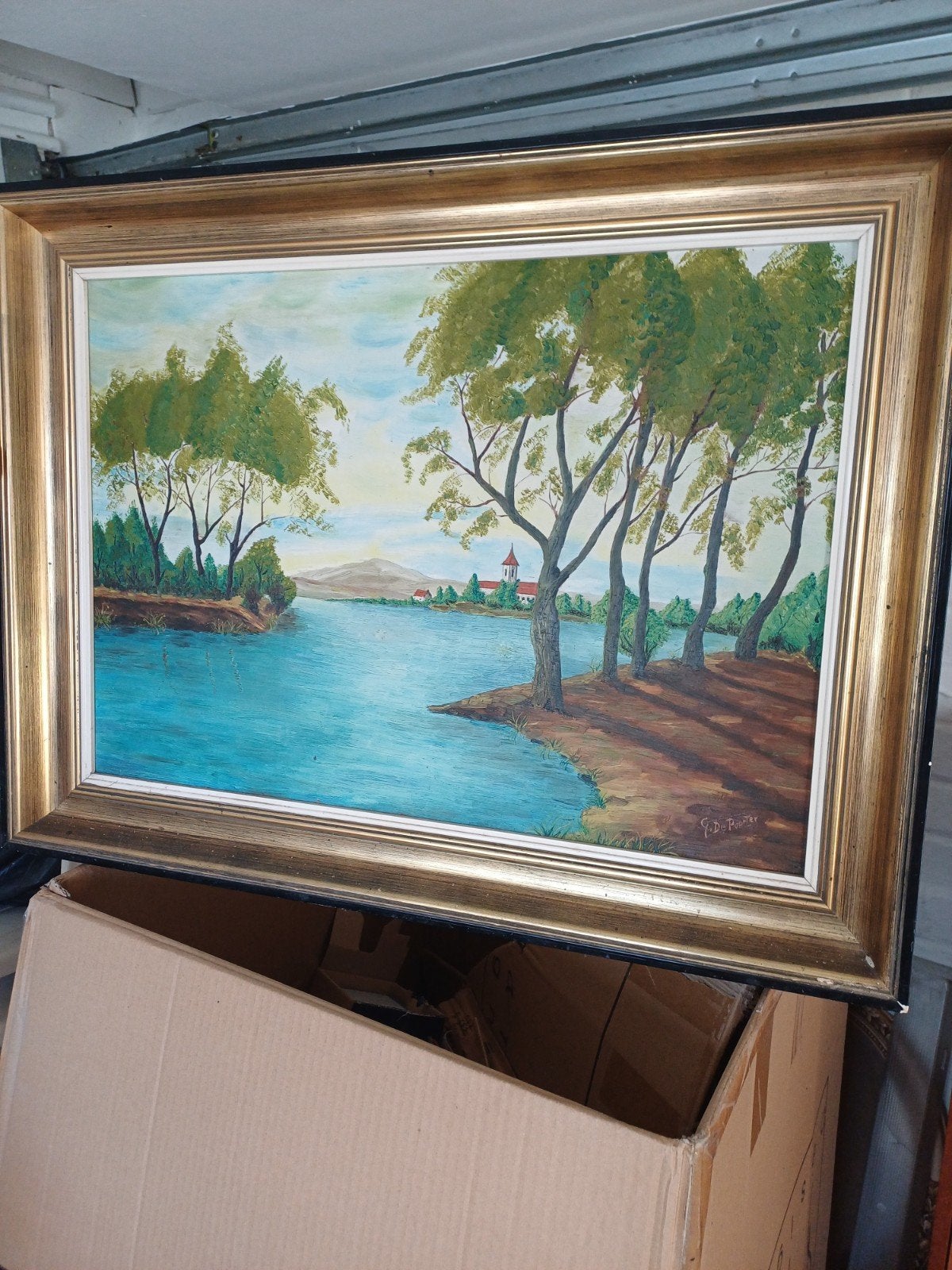 schilderij landschap, Antiquités & Art, Enlèvement, Paysage
