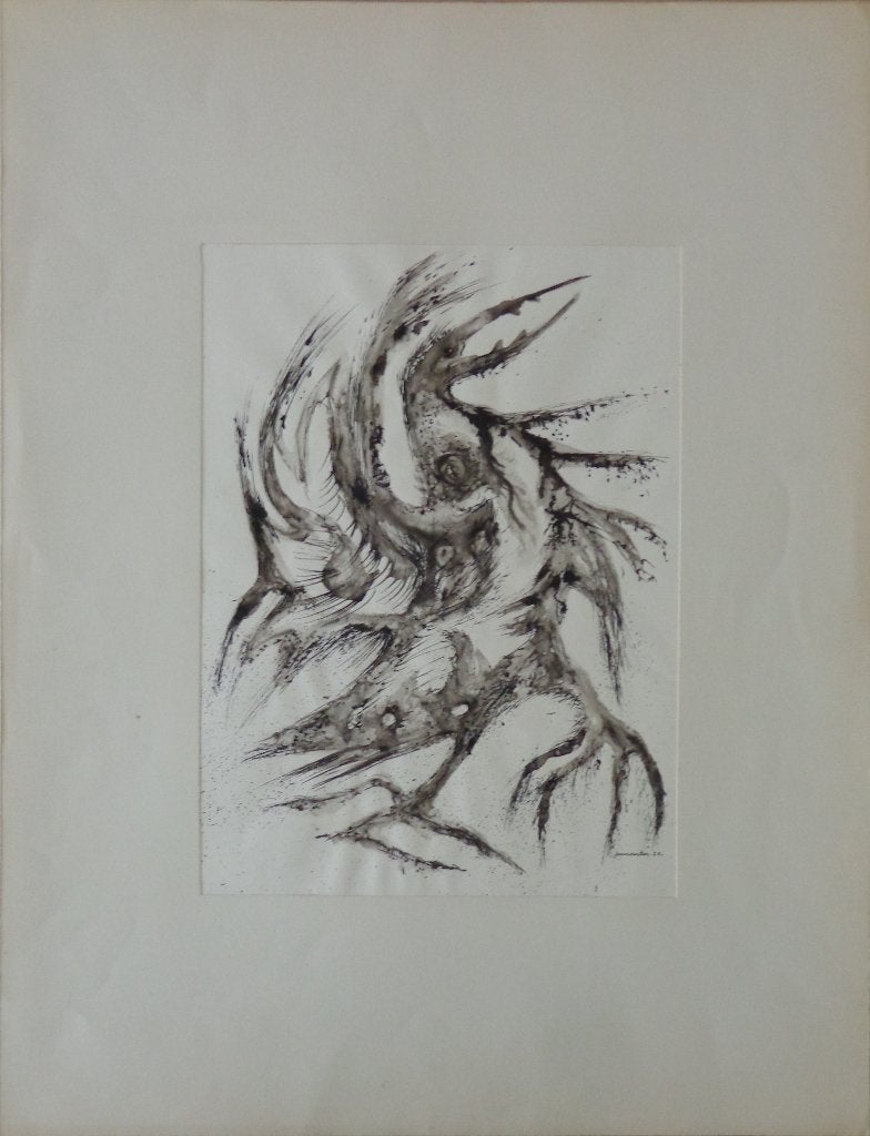 JAN VAERTEN / MYSTIEK / ORIGINEEL WERK / 65x50cm / SIG 1961, Ophalen of Verzenden, Gesigneerd