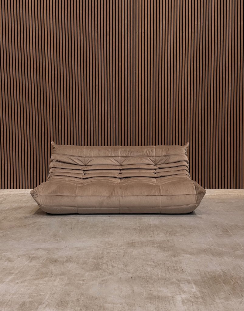 Ligne Roset Togo Large Settee  driezits | Bruin Velvet, Ophalen of Verzenden