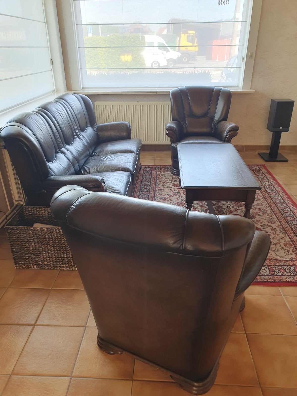Gratis lederen salon: 3 + 1 + 1, Huis en Inrichting, Zetels | Zetels, Ophalen