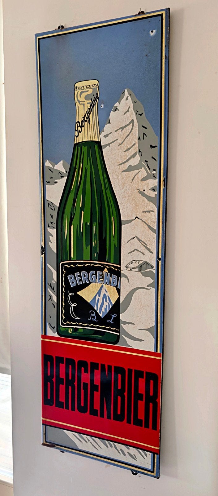 Emaille bord Bergenbier Aalst, Ophalen