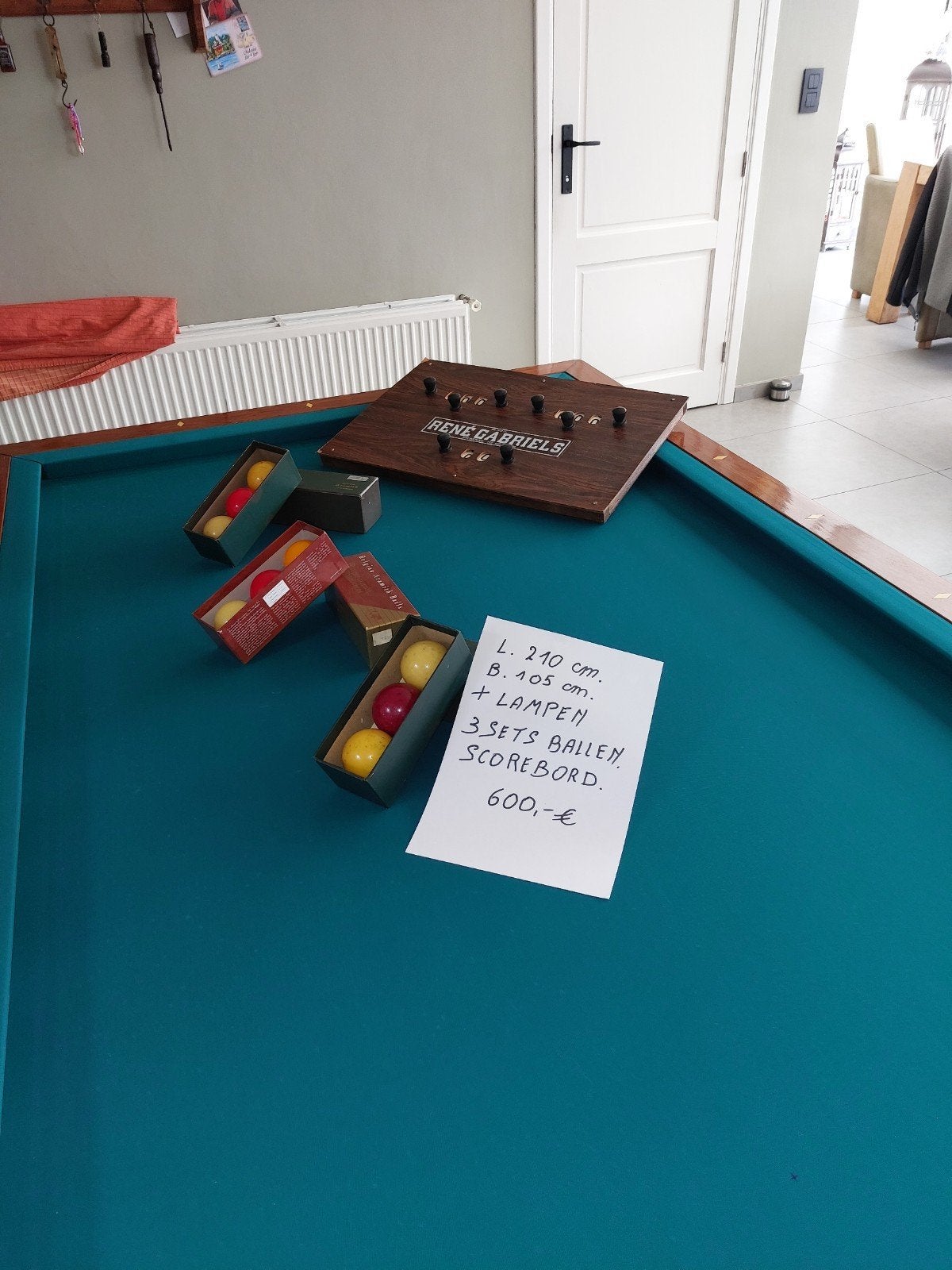 Biljarttafel Gabriels, Sport en Fitness, Biljarten en Poolen, Ophalen, Zo goed als nieuw