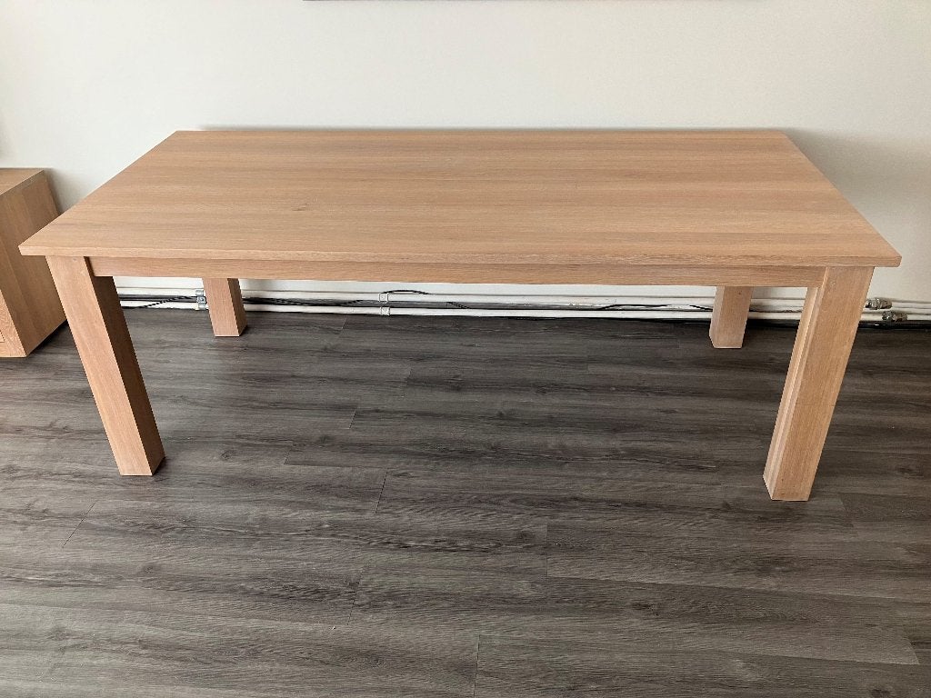 Massief eiken tafel, Huis en Inrichting, Tafels | Eettafels, Ophalen, Eikenhout, 200 cm of meer, 50 tot 100 cm