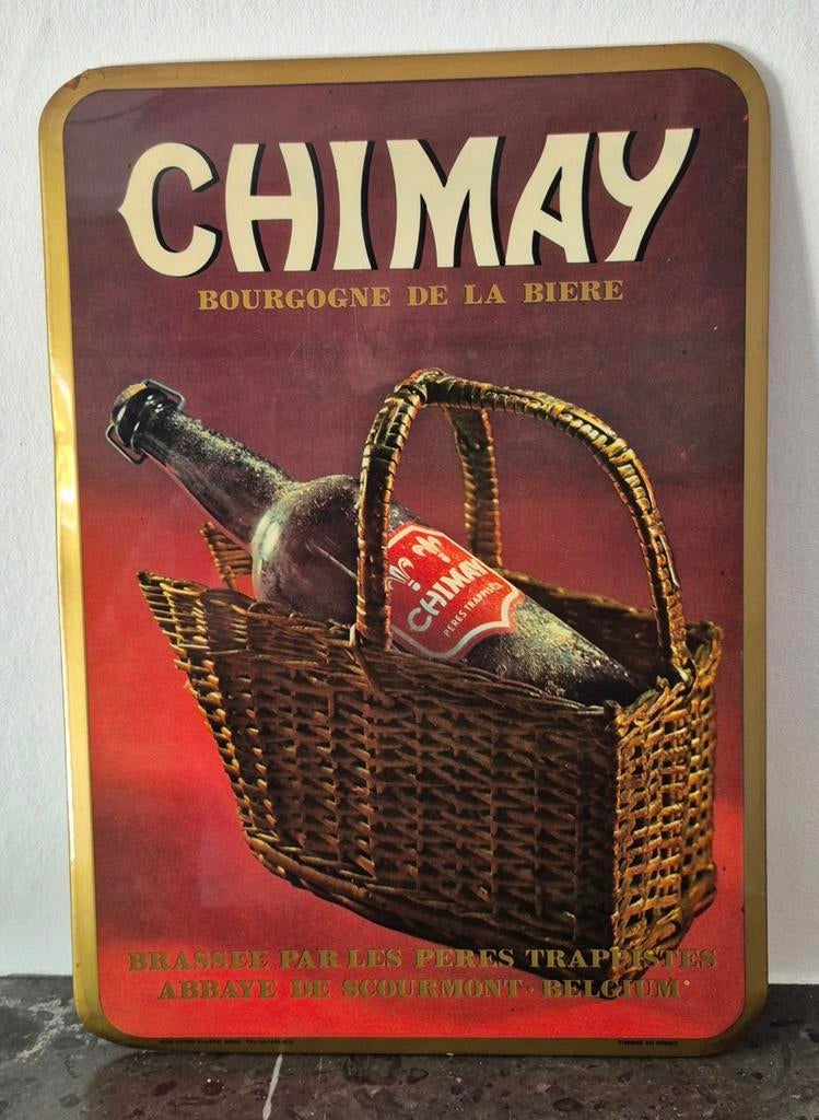Glacoide Reclamebordje Chimay, Verzamelen, Ophalen of Verzenden, Gebruikt, Reclamebord, Plaat of Schild, Overige merken