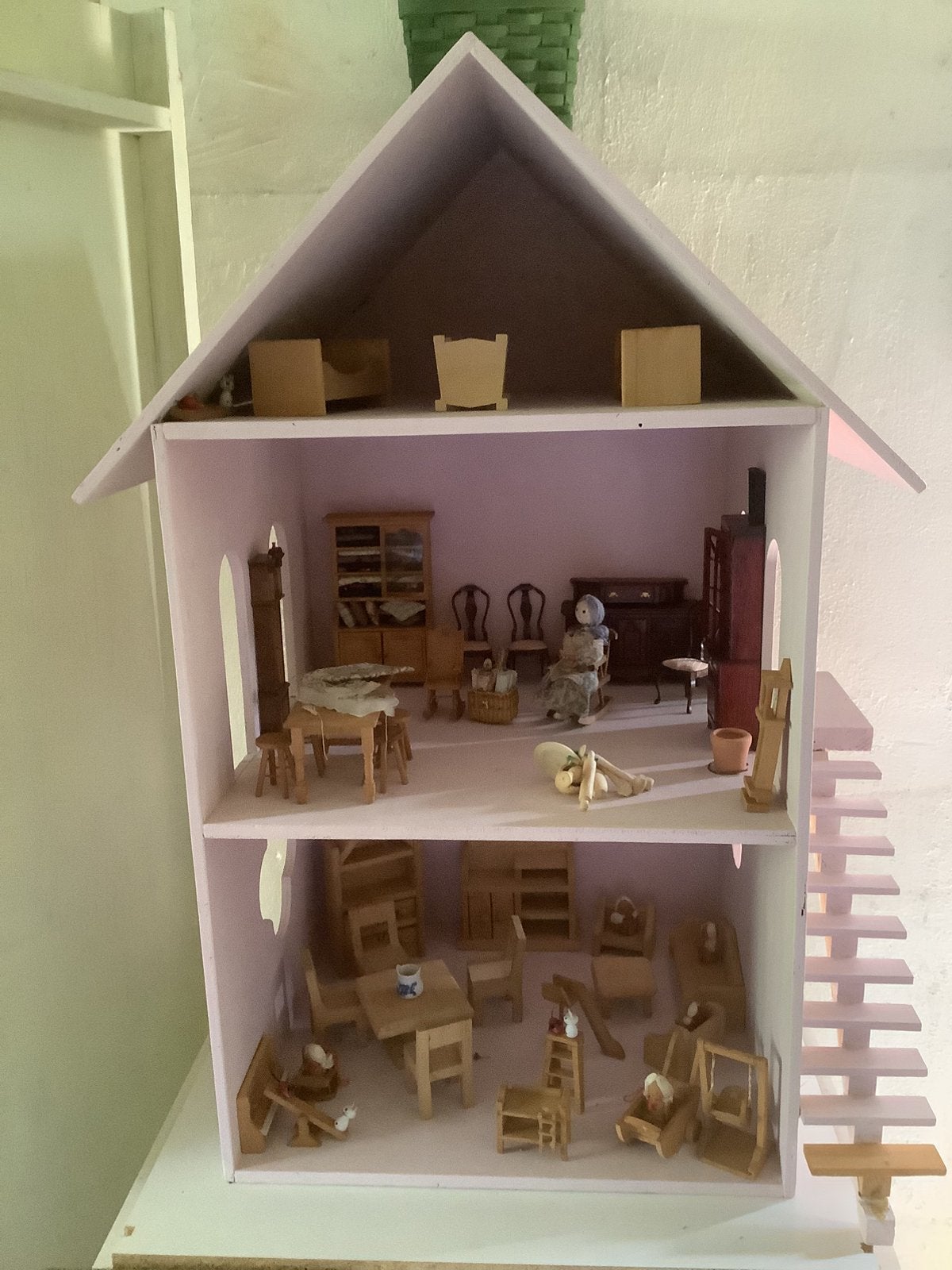 Houten poppenhuis, Kinderen en Baby's, Ophalen, Zo goed als nieuw, Poppenhuis
