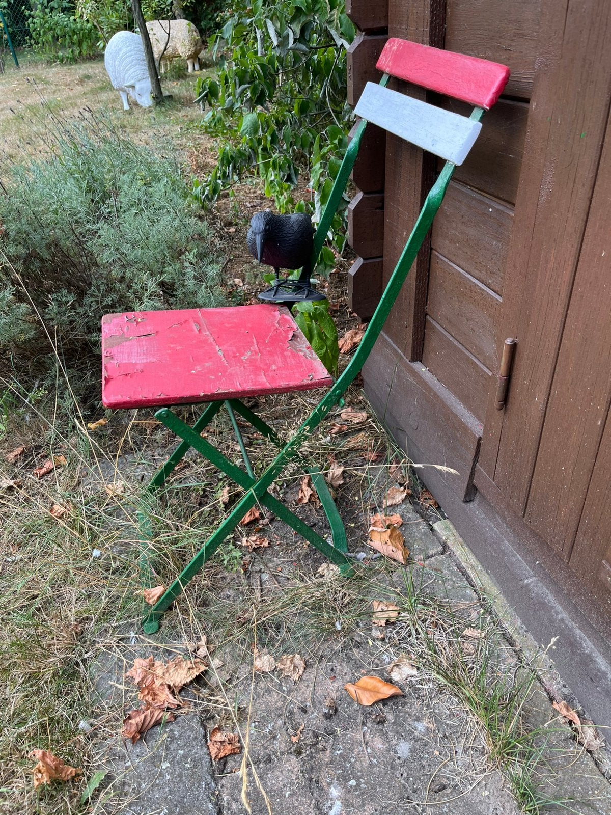 Metalen bistrostoeltje, Tuin en Terras, Ophalen, Gebruikt