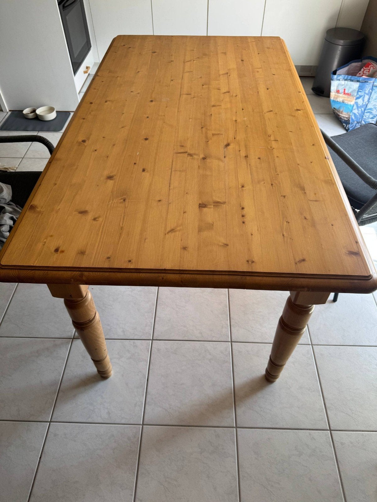 gratis houten tafel, Ophalen