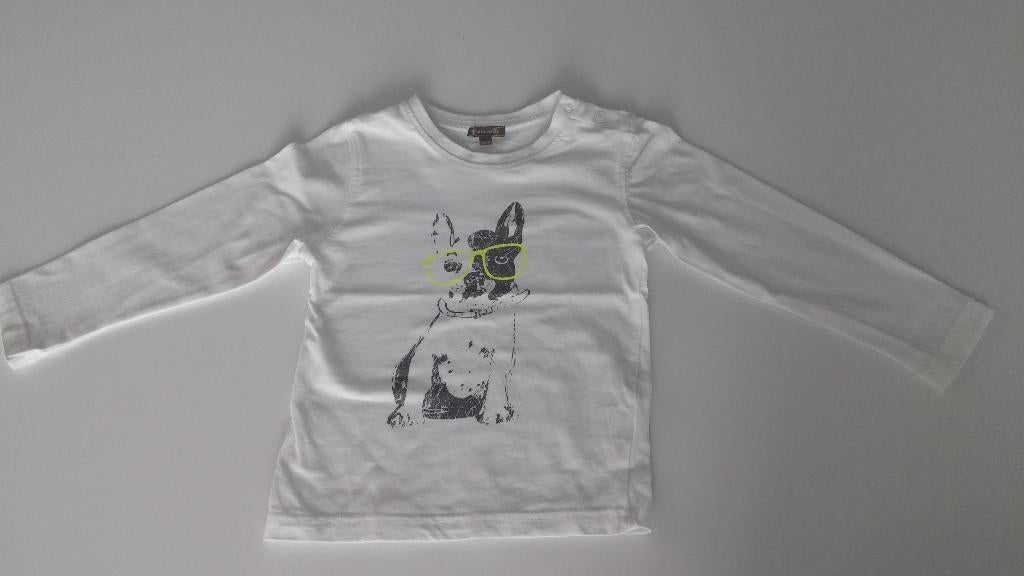 Witte t-shirt met lange mouwen,  maat 98, Kinderen en Baby's, Kinderkleding | Maat 98, Ophalen of Verzenden, Zo goed als nieuw