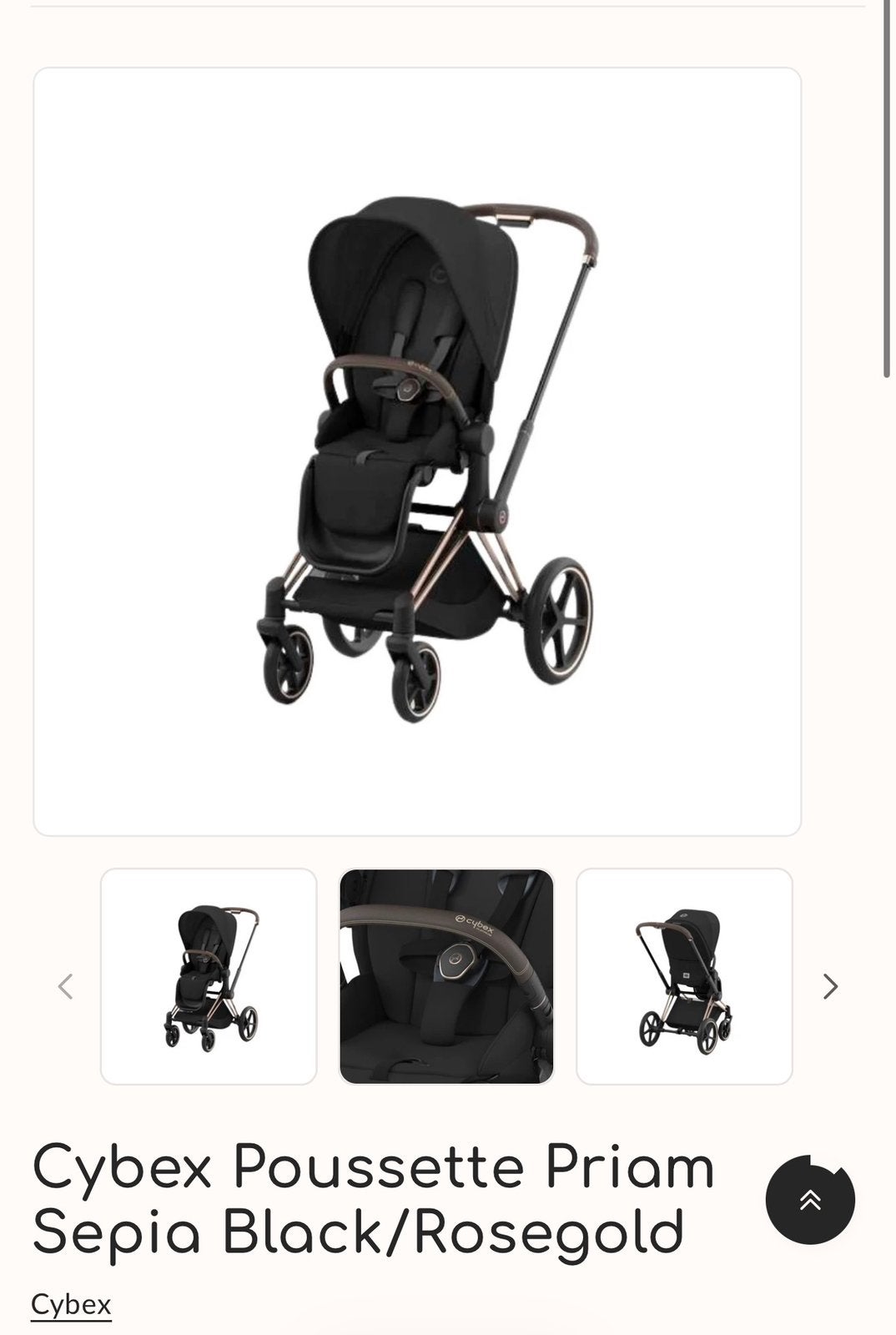 Kinderwagen Cybex sepia zwart/roségoud, Ophalen, Zo goed als nieuw