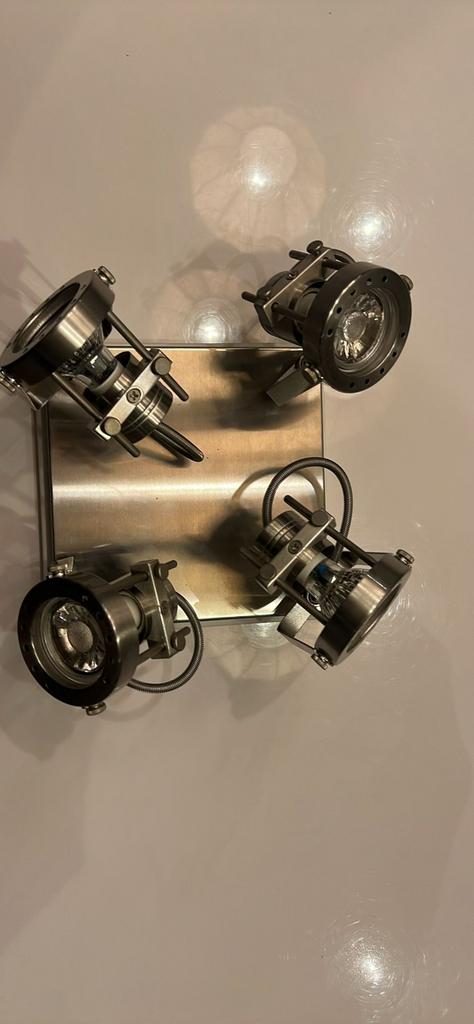 Mooie rvs lamp met led spots, Ophalen
