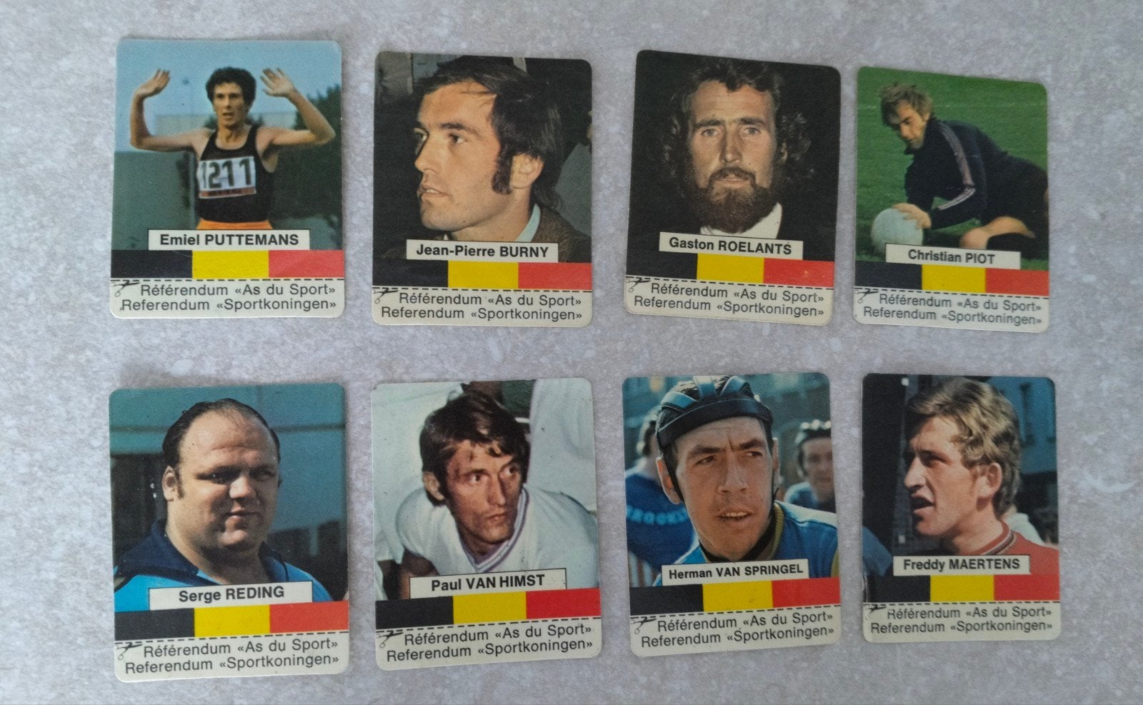 8 Verzamelkaarten sportkoningen jaren 70, Verzamelen, Ophalen of Verzenden