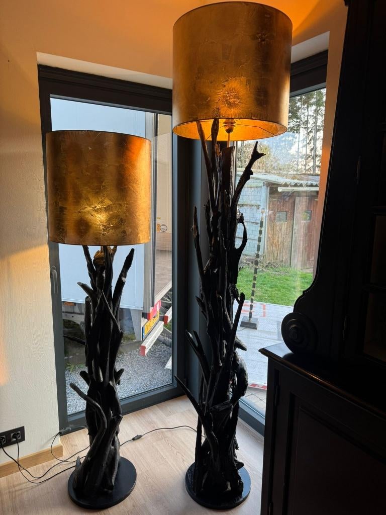 Light & Living Vidin vloerlamp Ø35 cm - houten takkenlamp, Comme neuf, Enlèvement, E27 (grand), Autres types