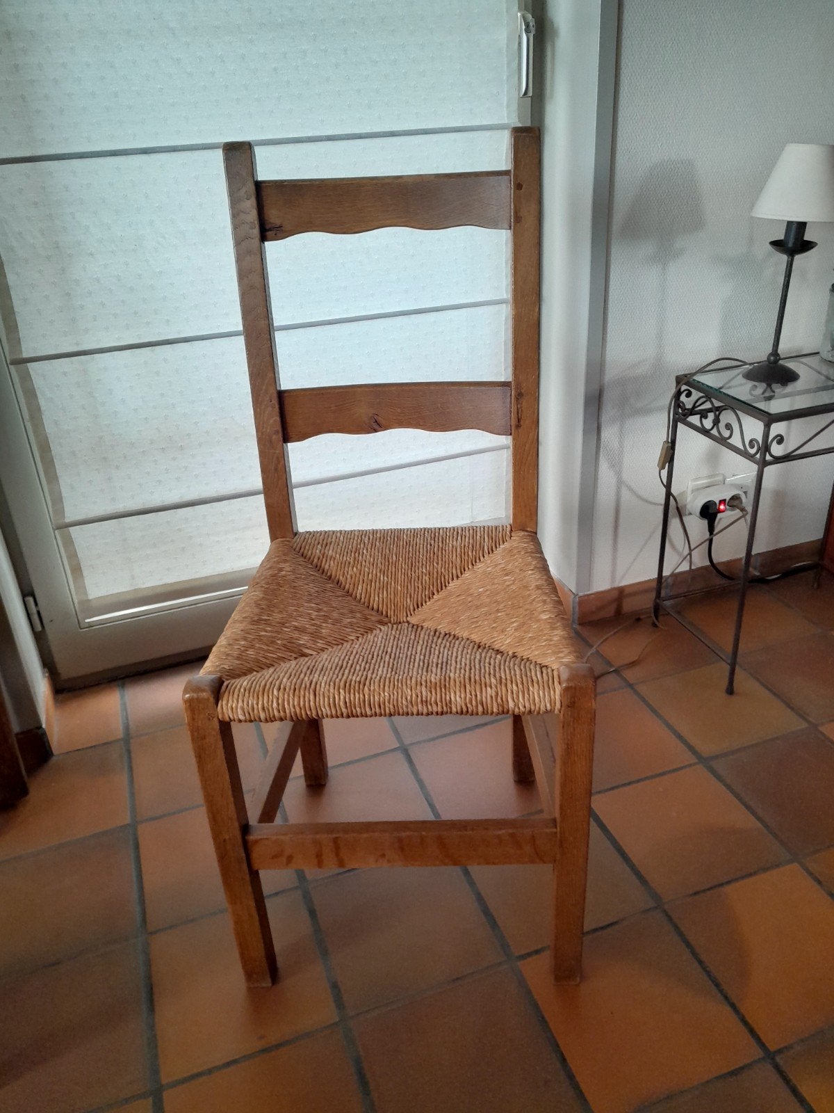 4 chaises chêne et paillage., Enlèvement