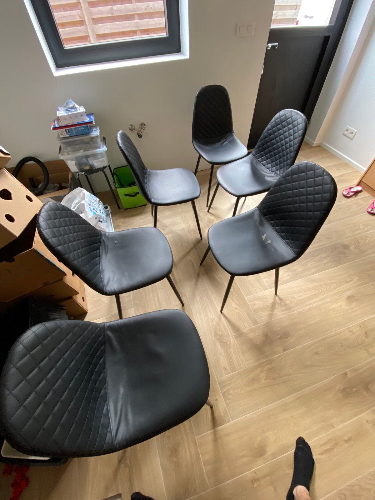 Eertafel stoelen, Maison & Meubles, Chaises, Enlèvement, Utilisé, Noir, Cinq, Six Chaises ou plus