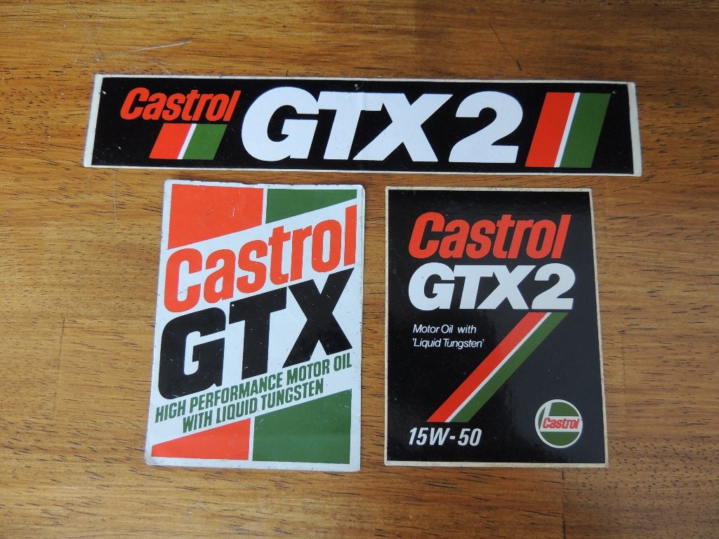 Castrol Gtx 3 x sticker, Verzenden, Zo goed als nieuw, Auto of Motor
