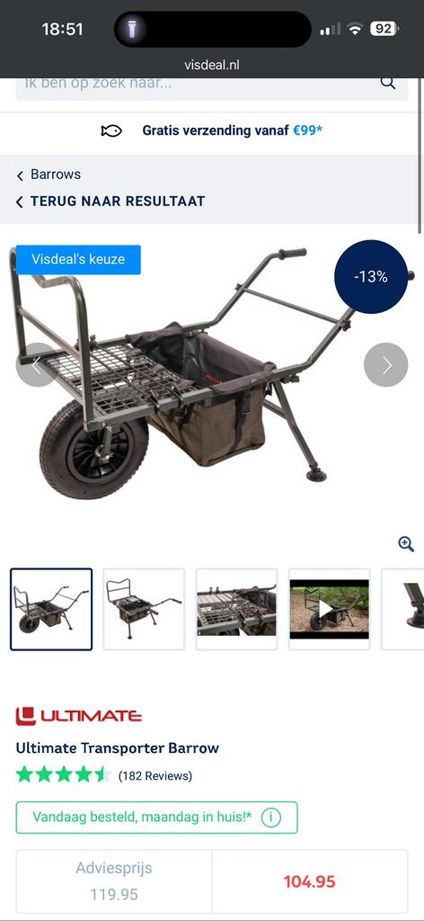Vis gerief, Ophalen, Zo goed als nieuw
