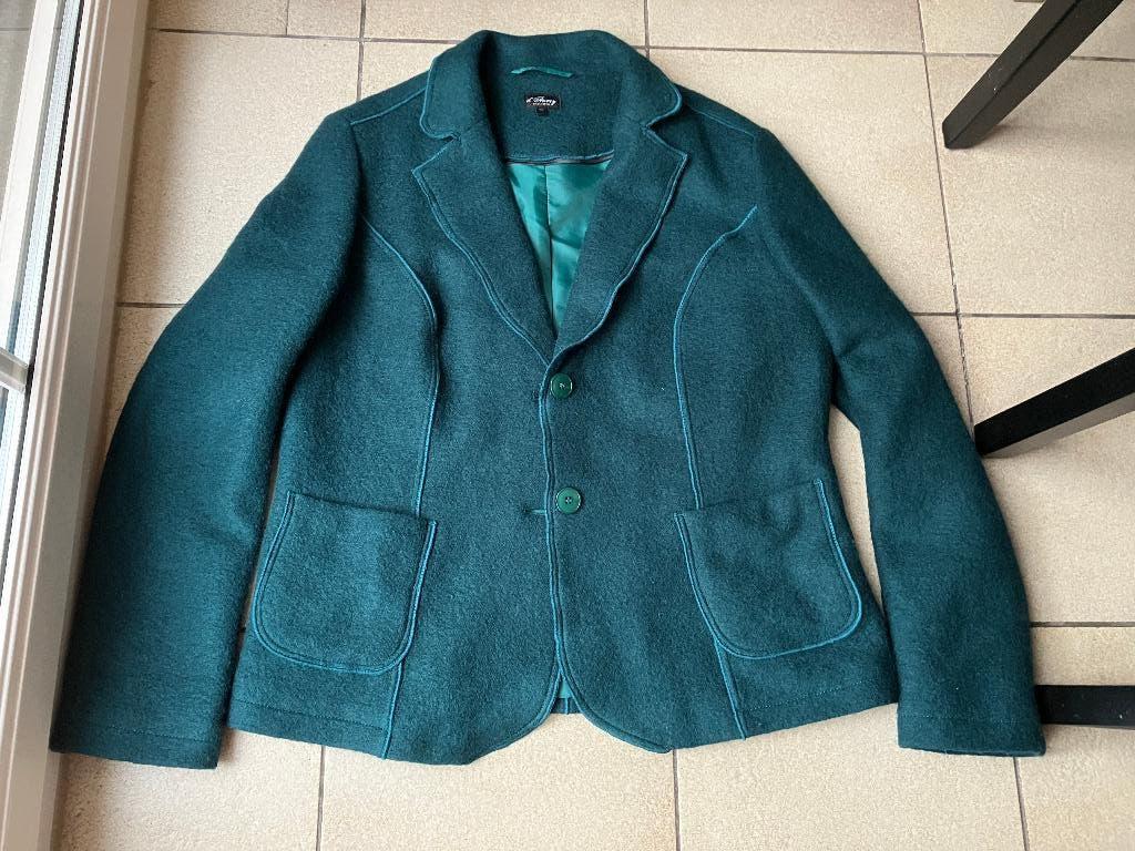 Leuke groen kleurige blazer - Maat 48 ( D'Auvry ), Maat 46/48 (XL) of groter, Ophalen of Verzenden, Zo goed als nieuw, Jasje