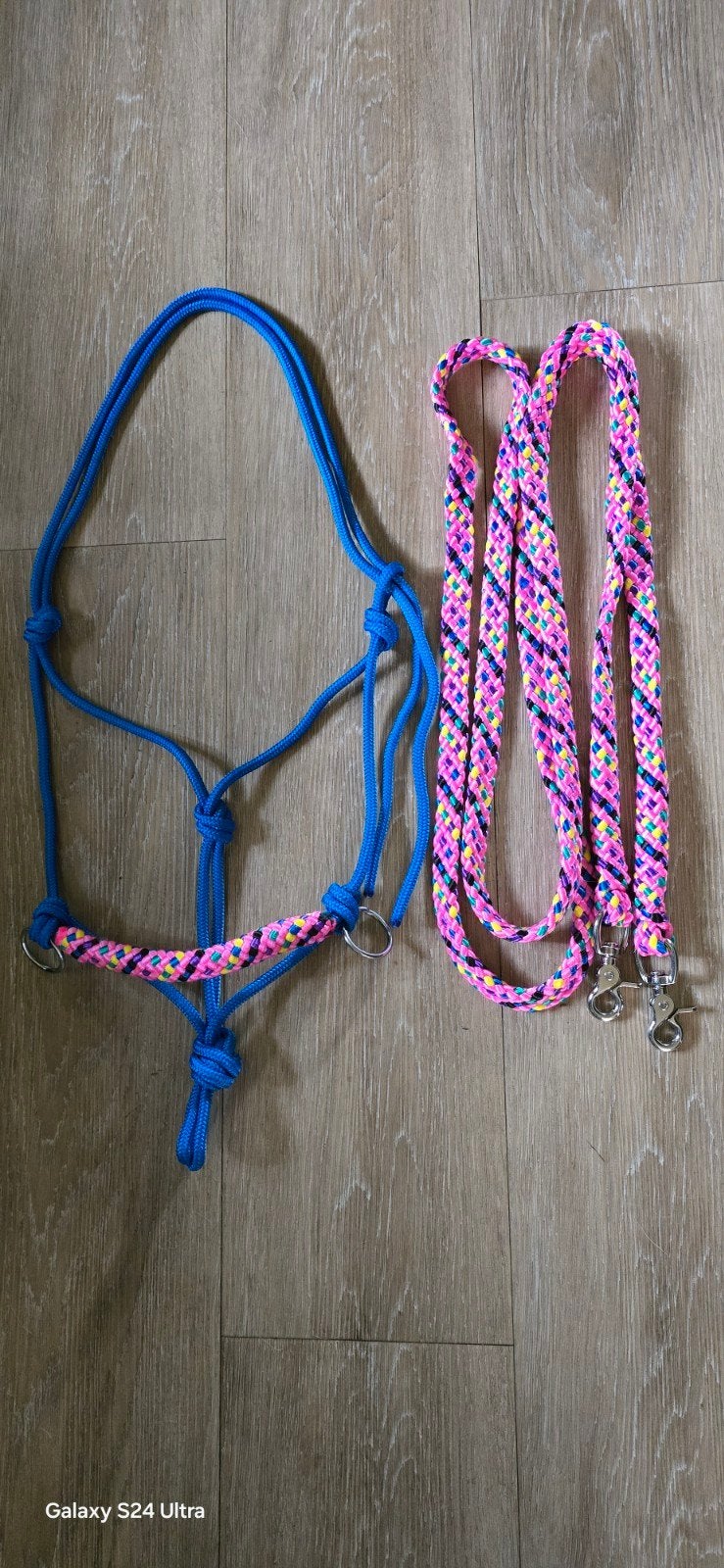 sidepull rijhalster met bijpassende teugels, Dieren en Toebehoren, Ophalen of Verzenden, Blauw, Teugels