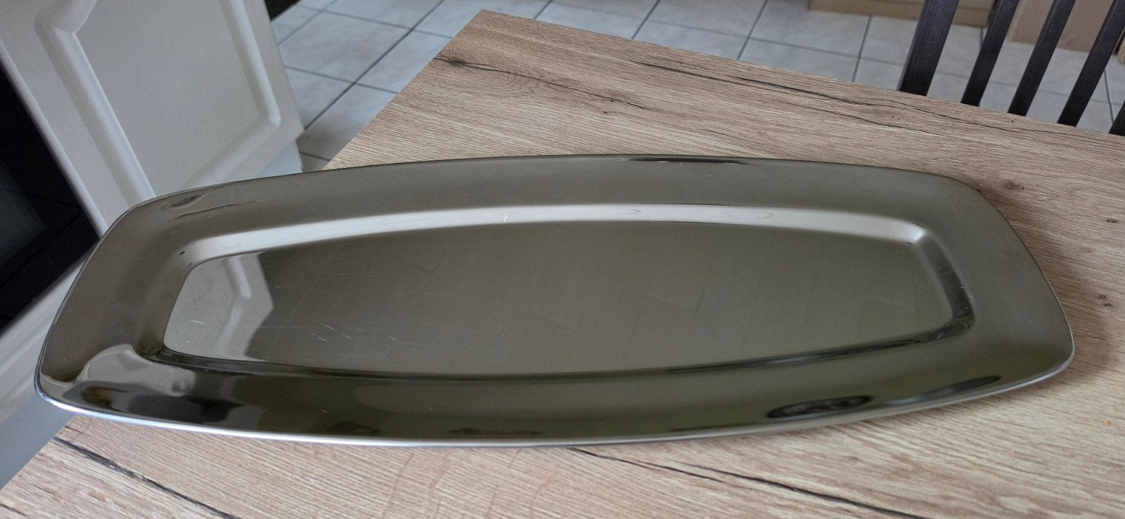 Schaal in rvs (inox) 60 cm op 24.5 cm, Ophalen