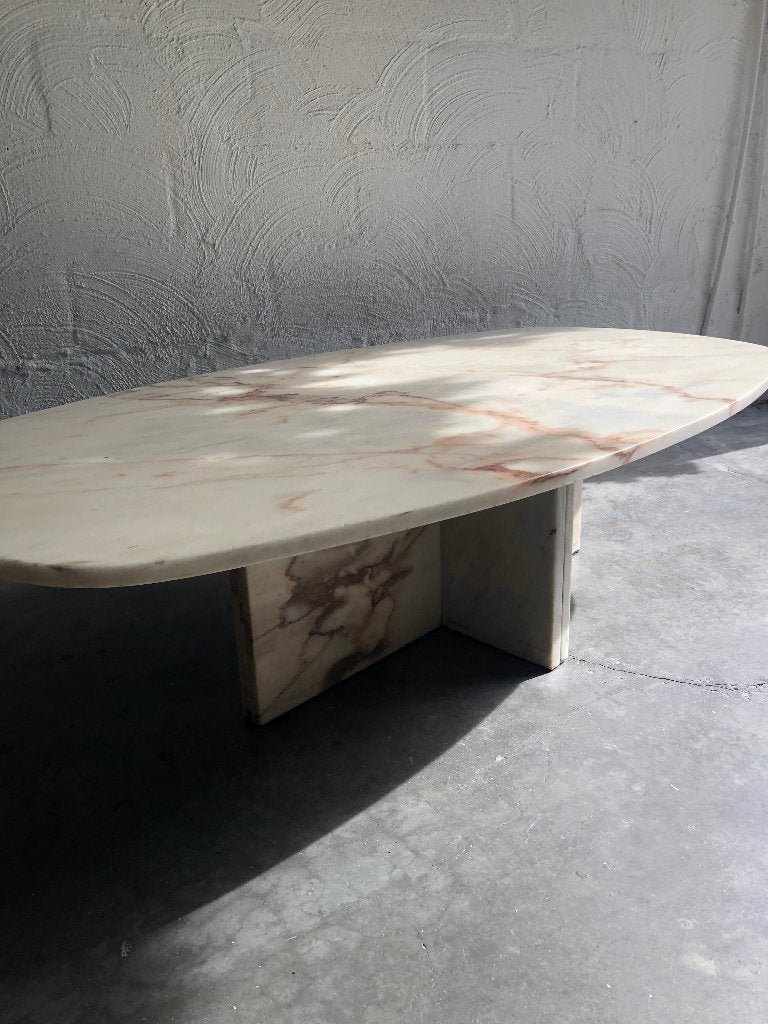 Vintage retro Italiaanse marmeren salontafel, Ophalen, Gebruikt