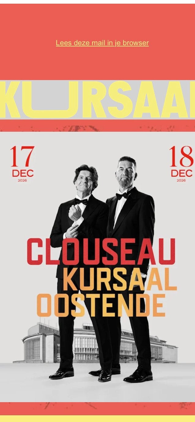 Clouseau tickets Kursaal Oostende 18 december 2026, Trois personnes ou plus, Décembre, Dance