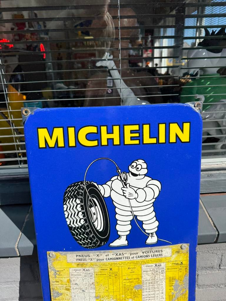 MICHELIN emaille reclamebord, Verzamelen, Ophalen of Verzenden, Gebruikt, Reclamebord