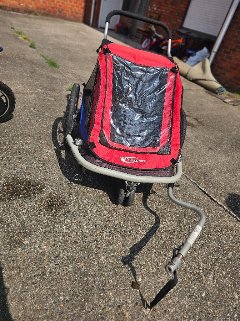 Kinderkar voor de fiets voor 2 kindjes, Ophalen, Gebruikt, Opvouwbaar, Croozer