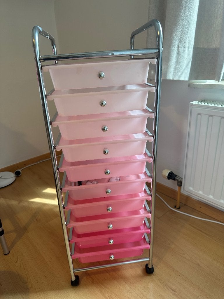 Roze ladekastje, 5 laden of meer, Ophalen, Gebruikt, Kunststof