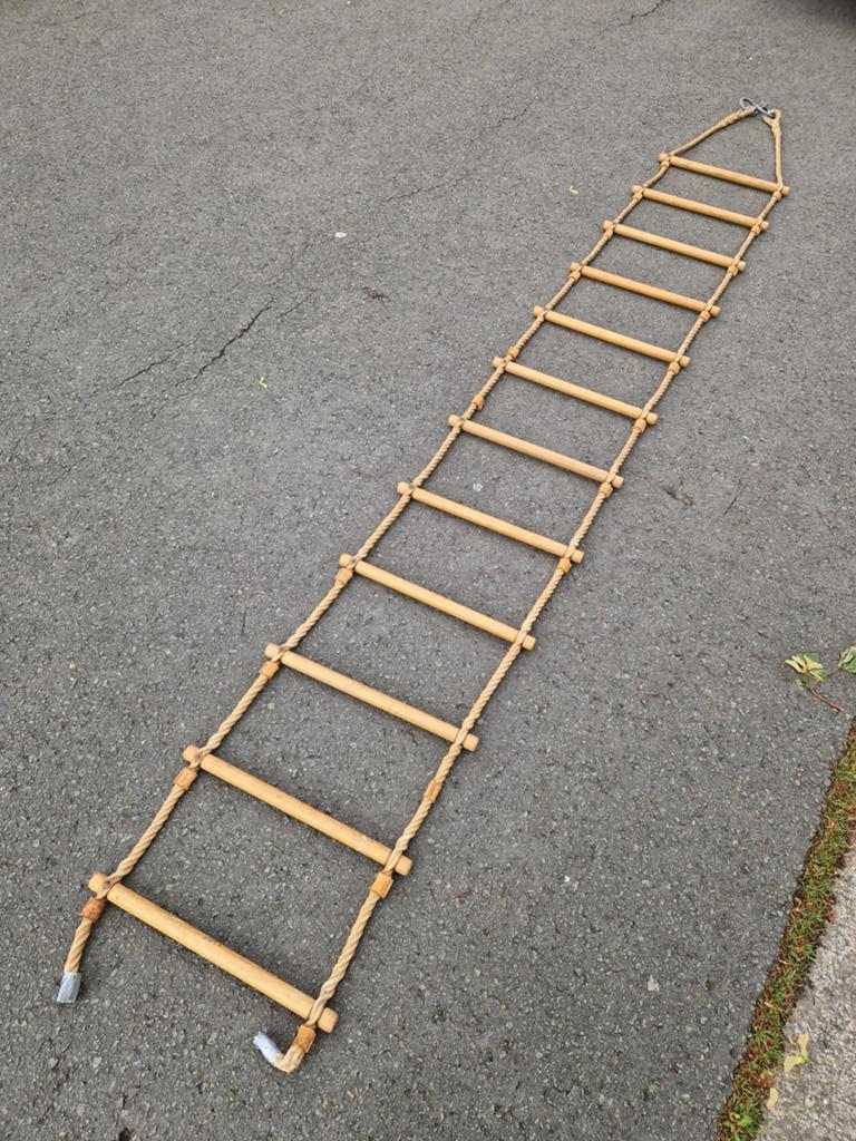 Vintage turn touwladder klim ladder 4m20cm, Ophalen of Verzenden