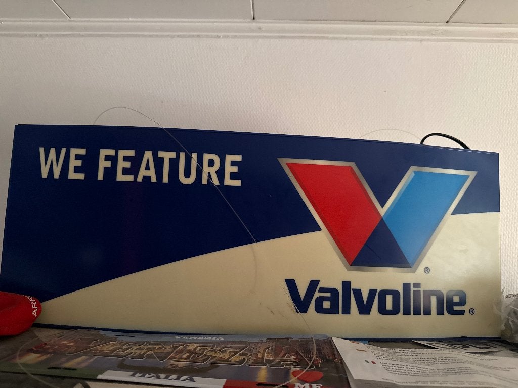 Enseigne valvoline, Collections, Enlèvement ou Envoi, Utilisé, Table lumineuse ou lampe (néon)