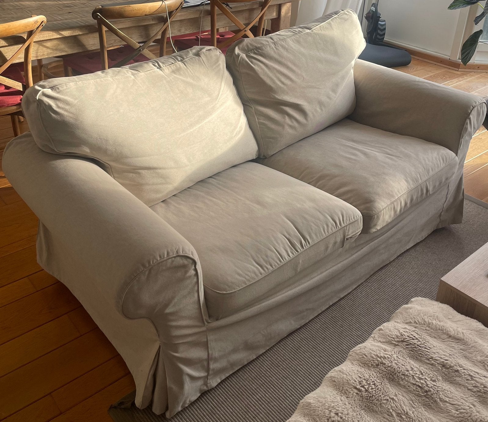 Beige zetel, Enlèvement, Utilisé, Deux personnes