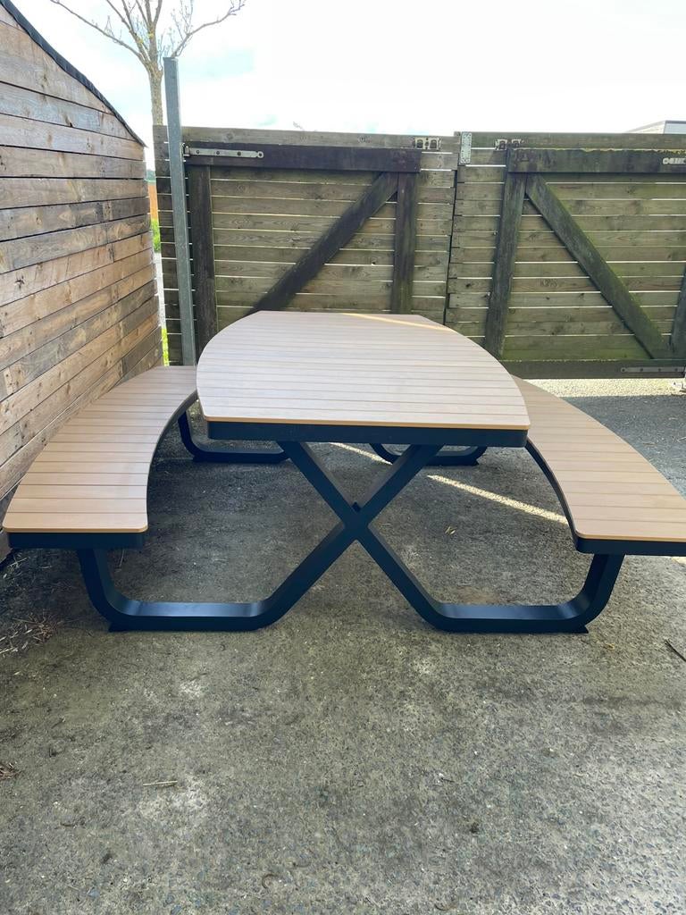 Aluminium picknicktafel / nieuw!, Tuin en Terras, Picknicktafels, Ophalen, Zo goed als nieuw, Aluminium