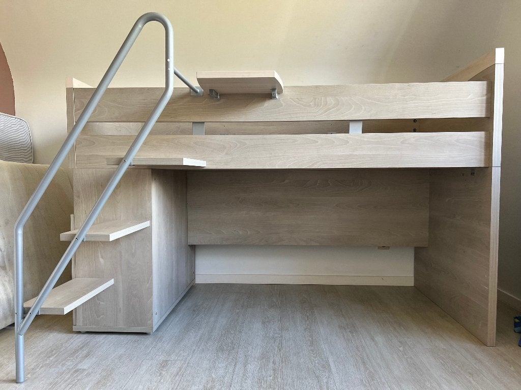 Hoogslaper met kast 90x200, Enfants & Bébés, Chambre d'enfant | Lits superposés & Lits mezzanines, Enlèvement, Lit mezzanine