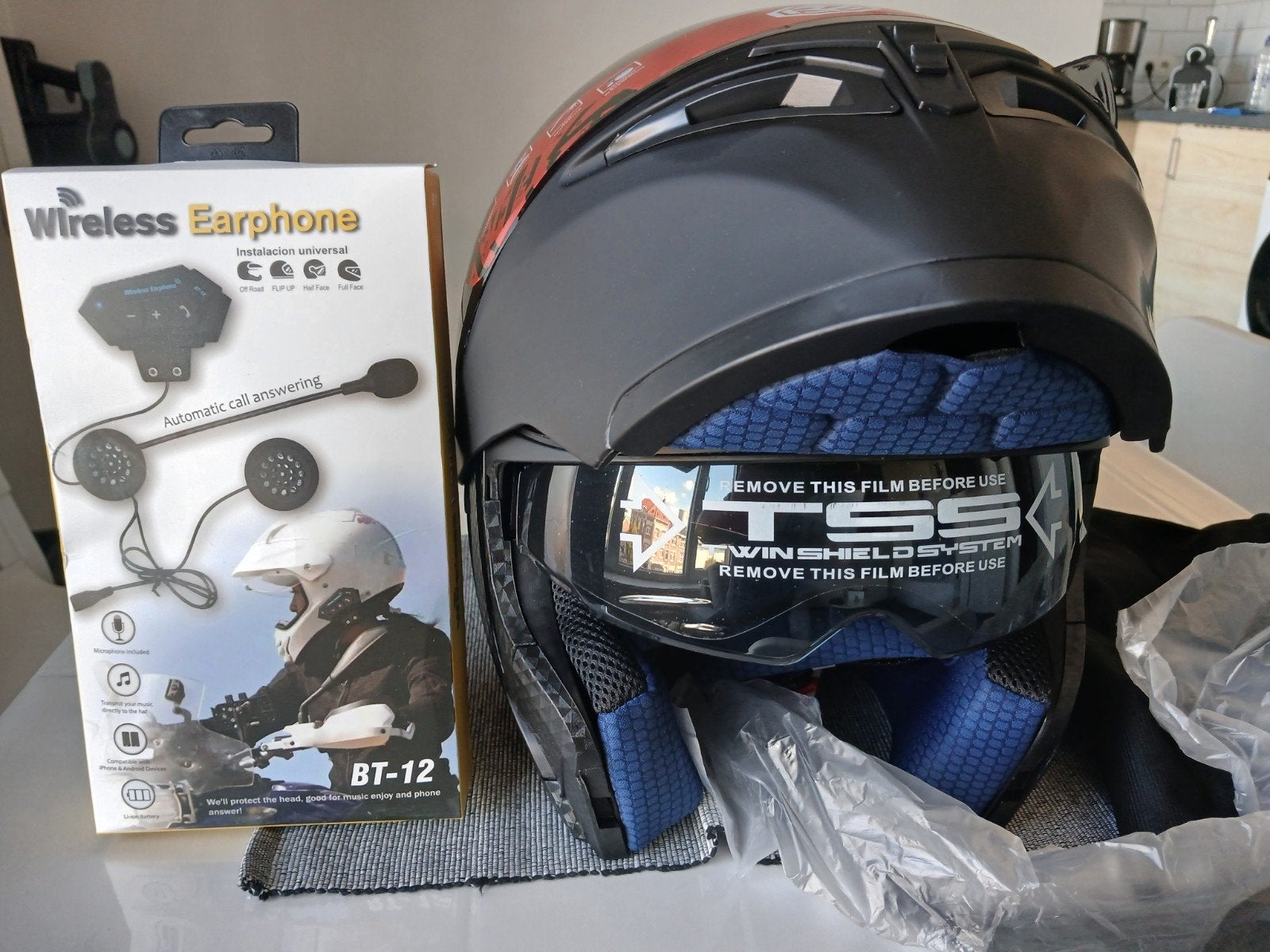 Nouveau casque moto avec kit main libre, Enlèvement ou Envoi, L