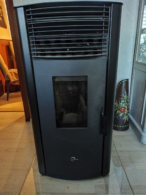 pelletkachel, Sannover Anita 12 KW, zwart, Ophalen, Overige brandstoffen, Zo goed als nieuw, Pelletkachel
