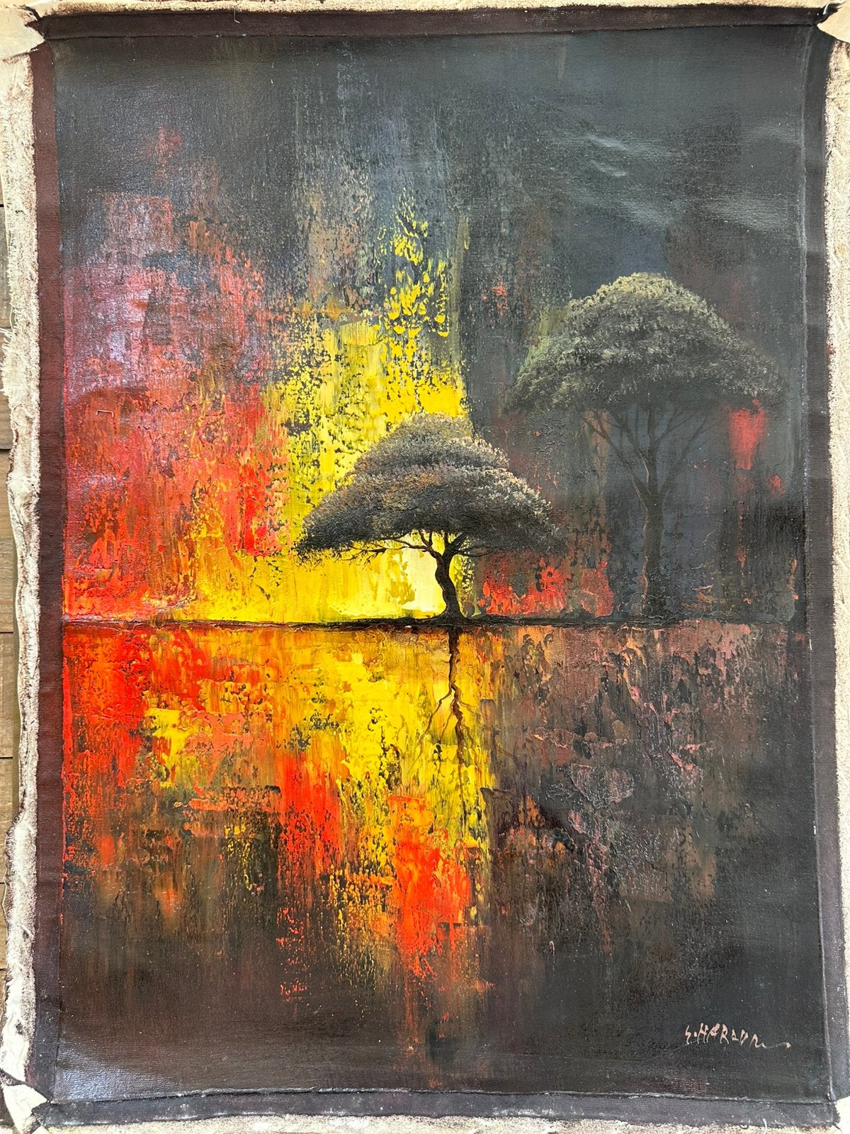 Jardin d'Éden (arbres d'Adam et Ève), peinture à l'huile, Verzenden