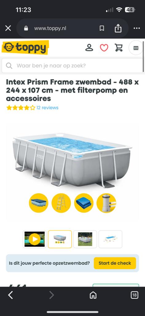 Intex zwembad 488x244x107, Ophalen, Zo goed als nieuw, Opzetzwembad