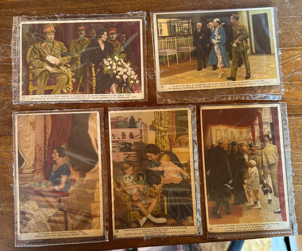 oude plakprenten koningin Astrid Côte d'or, Verzamelen, Ophalen of Verzenden, Zo goed als nieuw, Kaart, Foto of Prent