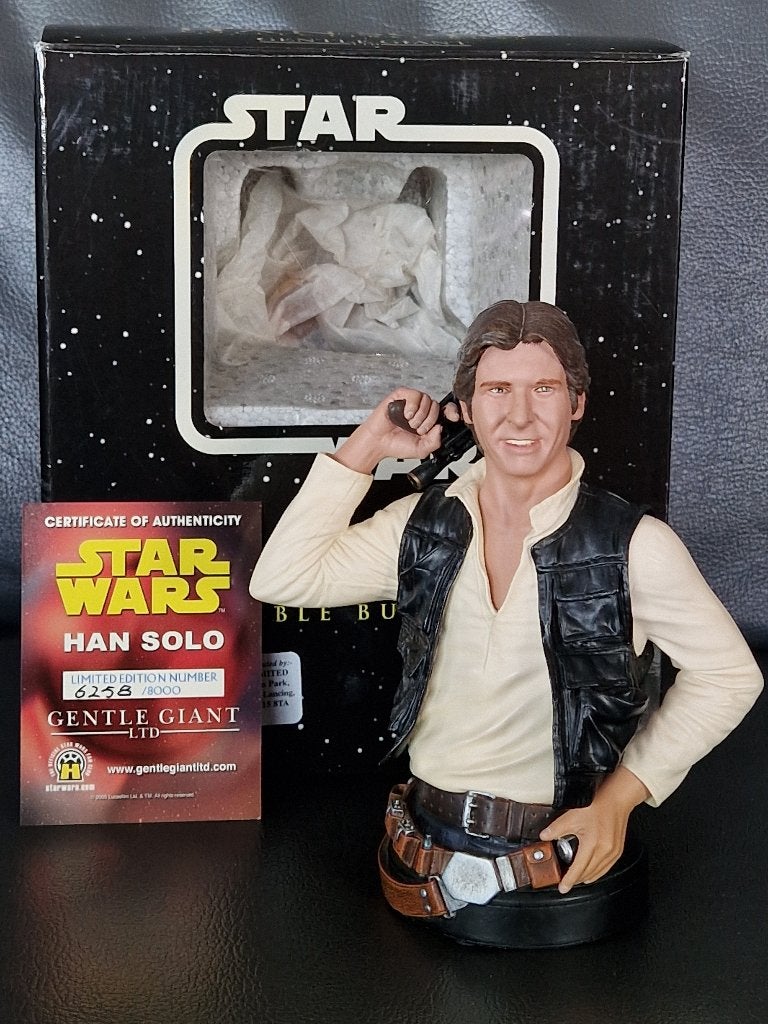 Star Wars Gentle Giant Han Solo Collectible Bust 2005 buste, Collections, Star Wars, Comme neuf, Statue ou Buste, Enlèvement ou Envoi