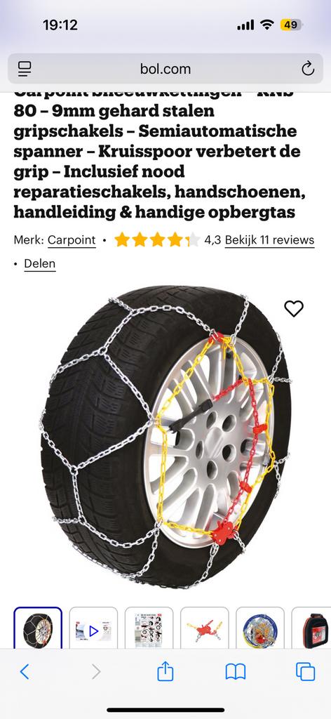 Sneeuwkettingen nooit gebruikt - miskocht, Auto diversen, Sneeuwkettingen, Ophalen of Verzenden, Zo goed als nieuw