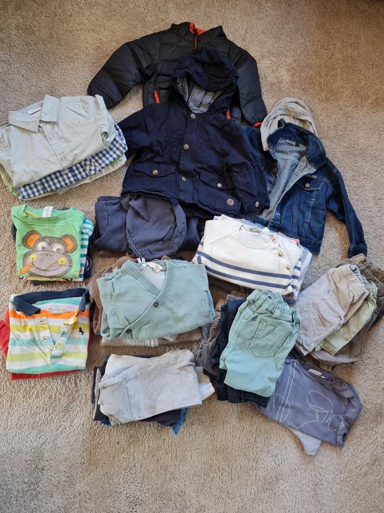 Gros lot de + de 50 pièces- vêtements garçon taille 2 ans, Enlèvement