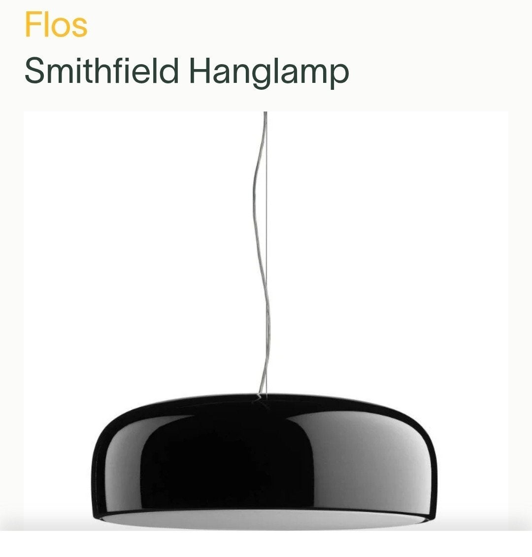 Hanglamp blinkend zwart Smithfield van Flos, Ophalen, Zo goed als nieuw, Overige merken