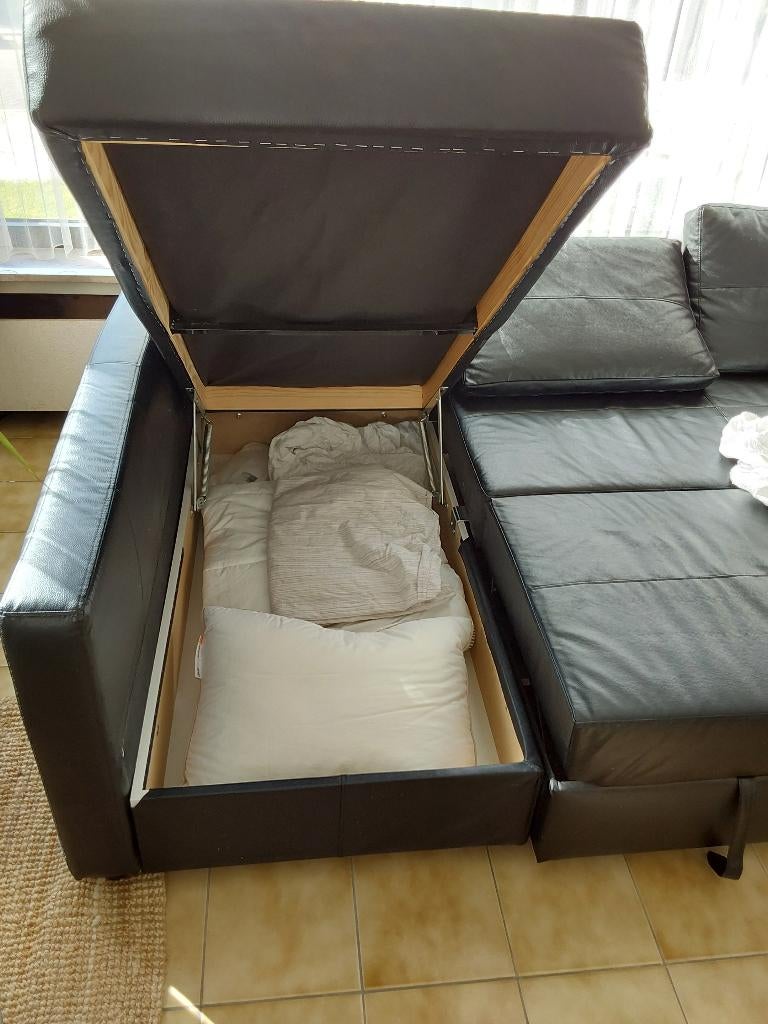 Zetelbed friheten Ikea, Huis en Inrichting, Slaapkamer | Slaapbanken, Ophalen, Zo goed als nieuw, Twijfelaar, Zwart