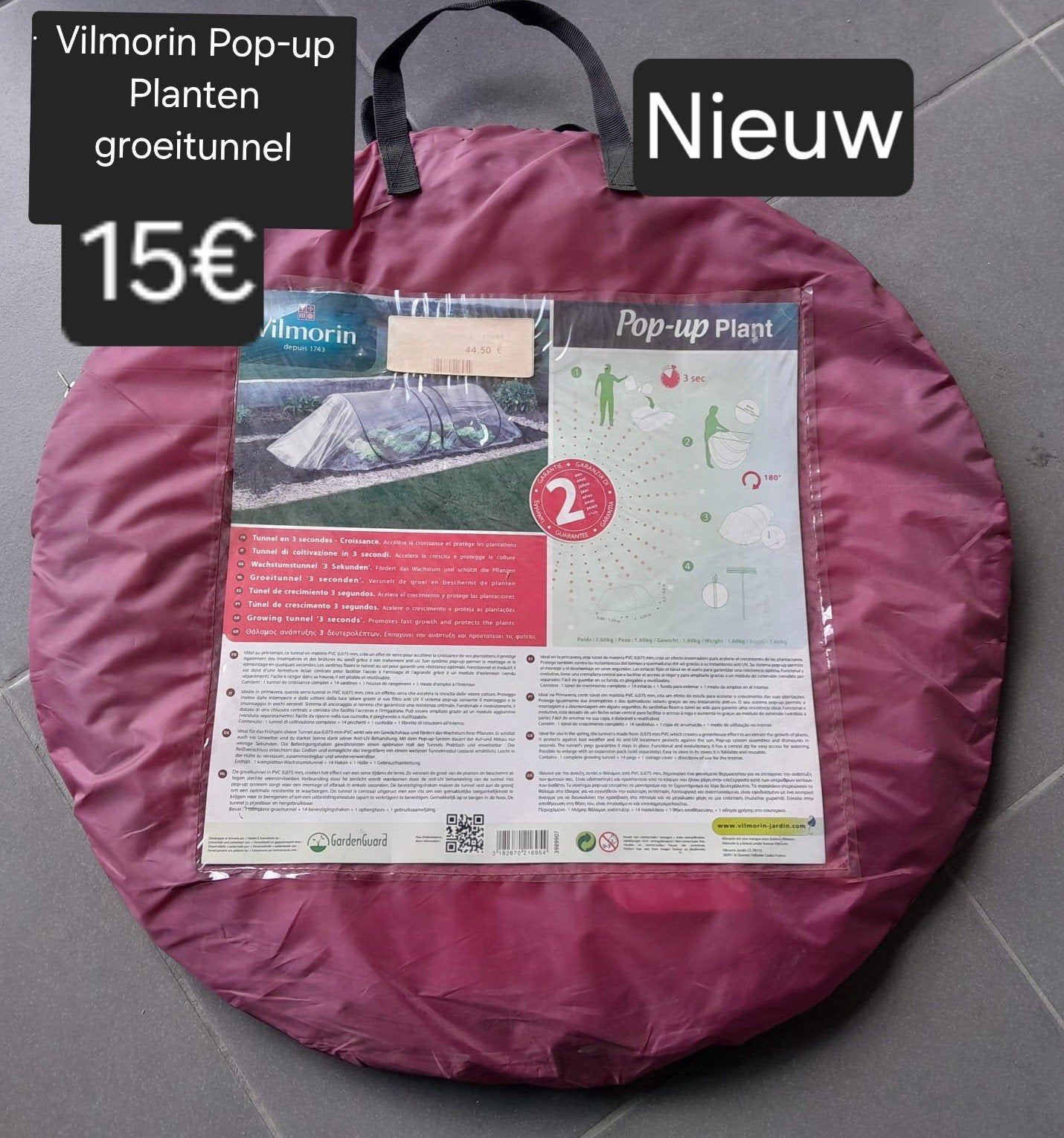 Vilmorin Pop-up plantengroeitunnel NIEUW, Overige materialen, Ophalen of Verzenden, Plastic, Kweekkas