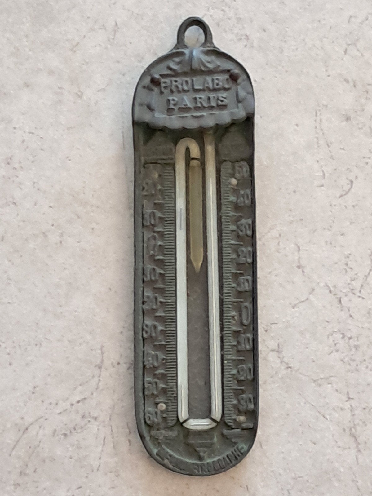 Vintage thermometer met reclamelettertype | Prolabo Paris, Antiek en Kunst, Ophalen