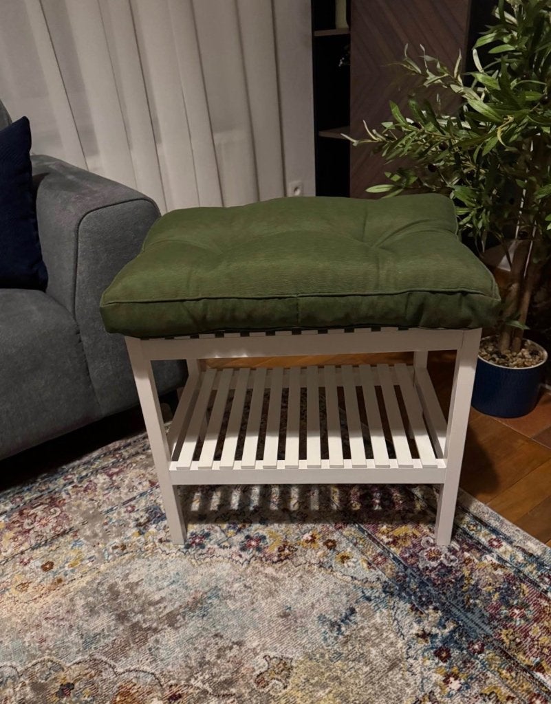 IKEA bank with green cushion, Ophalen, Zo goed als nieuw, Hout