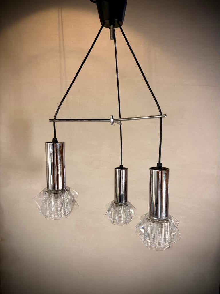 ️ Lampe en cascade design du milieu du siècle ️, 75 cm ou plus, Verre, Minimalistisch, Space Age, Mid Century, Comme neuf