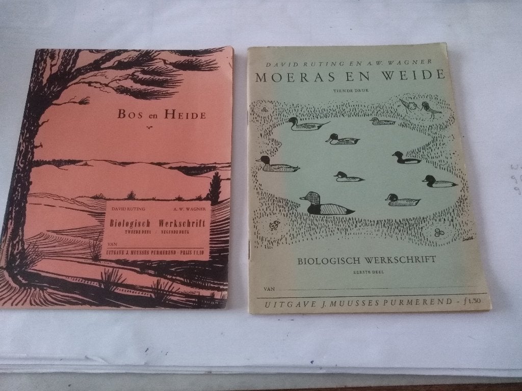 2  oude  biologische werkschriften, Boeken, Schoolboeken, Ophalen, Zo goed als nieuw