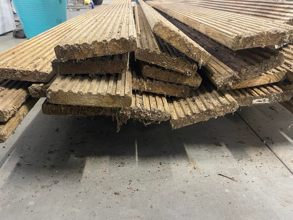 Imitatie bankirai planken 27stuks, Ophalen, Gebruikt, Hout