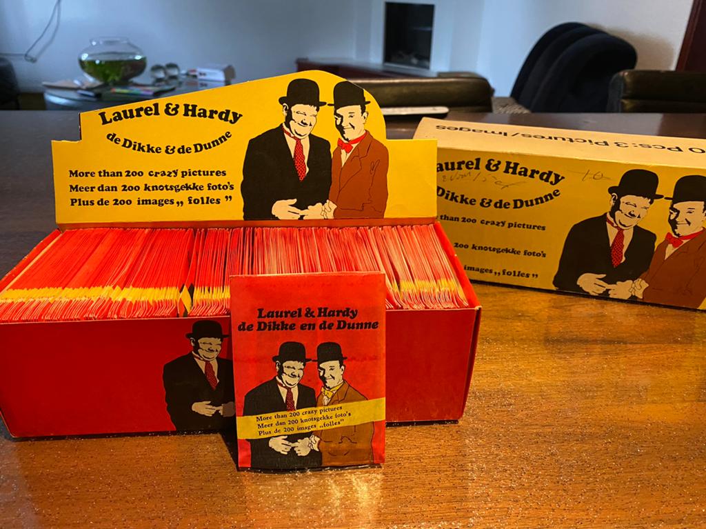 Monty Gum 1971 box Laurel&Hardy, Ophalen of Verzenden, Zo goed als nieuw, Meerdere plaatjes